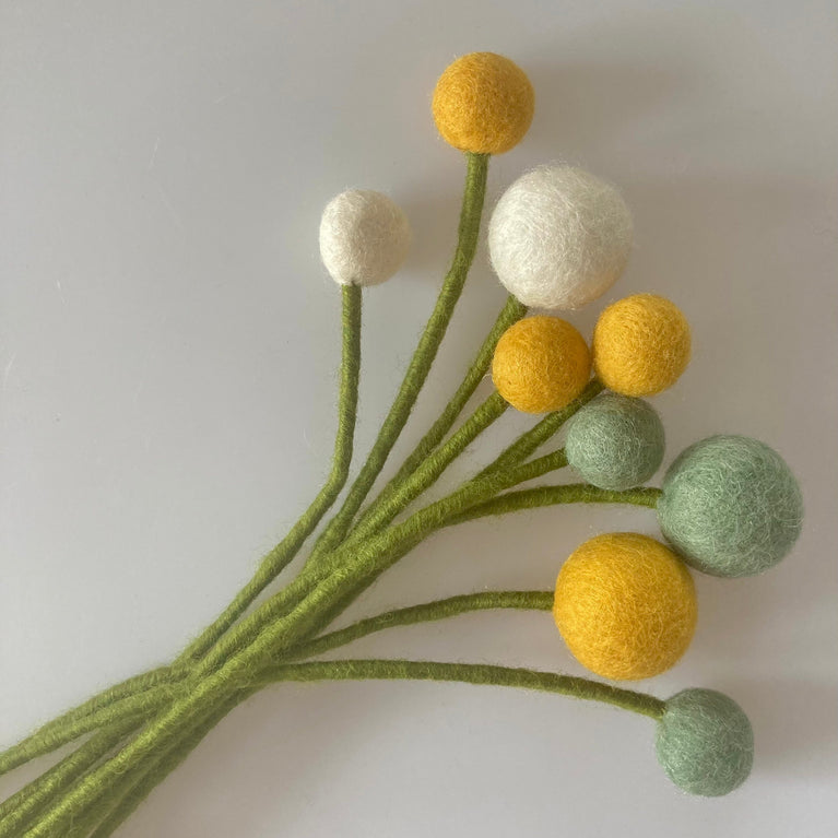 Blumenstrauß "kleiner Blumengruß salbei" Filzblumen 9 Stück - (Gry & Sif)