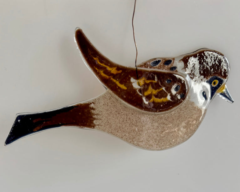 Singvögel Vögel (Rotkehlchen, Fink, Meise, Spatz) aus Glas - Anhänger (W8zig)