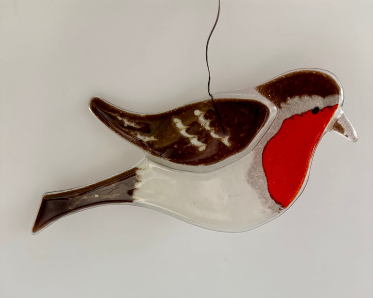 Singvögel Vögel (Rotkehlchen, Fink, Meise, Spatz) aus Glas - Anhänger (W8zig)