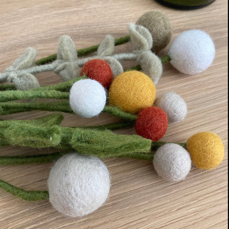Blumenstrauß "Wüstensand" Filzblumen 12 Stück - (Gry & Sif)