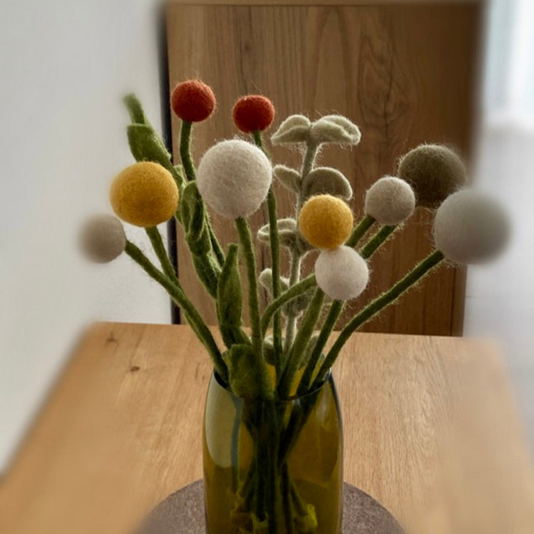 Blumenstrauß "Wüstensand" Filzblumen 12 Stück - (Gry & Sif)