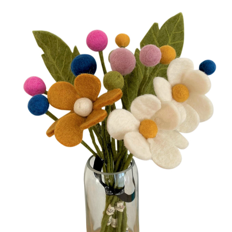 Blumenstrauß "Sommerwiese" Filzblumen 16 Stück - (Gry & Sif) (Kopie)