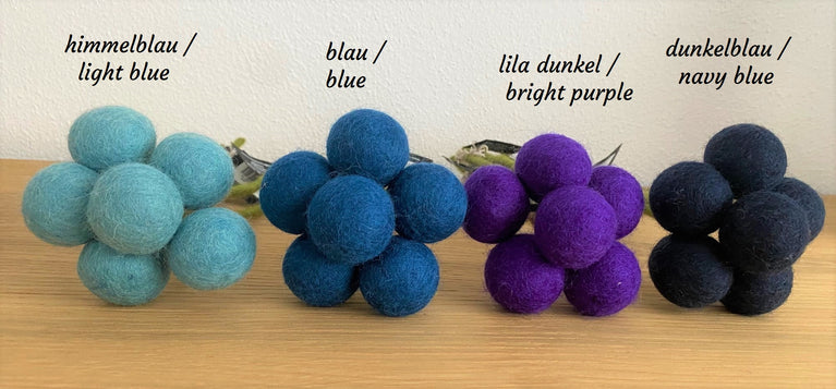 Filzblumen Kugelblumen (1 Stück) Ø3cm - 31 cm (Gry & Sif)