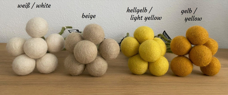 Filzblumen Kugelblumen (1 Stück) Ø3cm - 31 cm (Gry & Sif)