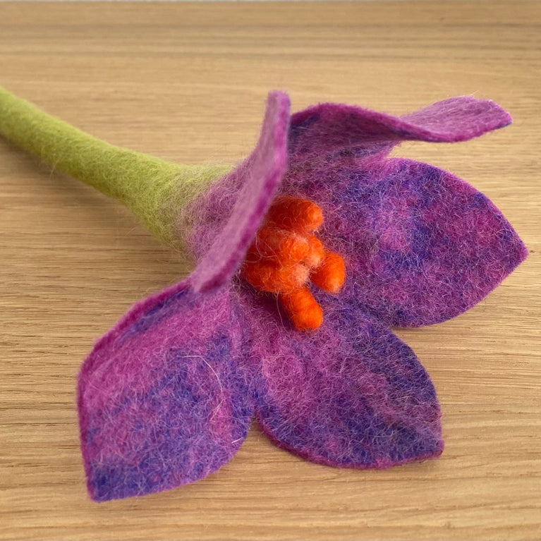 Bunte Filzblumen "Stern" einzeln oder Set (orange/weiß/gelb/rot/Purple) (Nepalaya)
