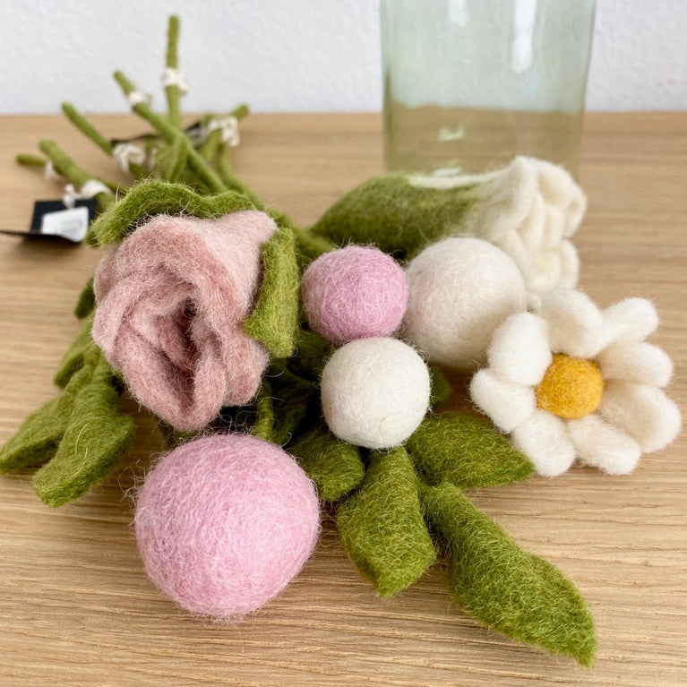 Blumenstrauß "Muttertag" Filzblumen 9 Stück - (Gry & Sif)