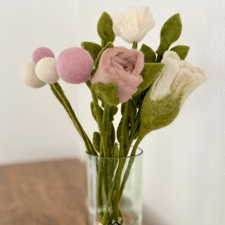 Blumenstrauß "Muttertag" Filzblumen 9 Stück - (Gry & Sif)