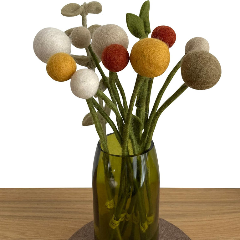 Blumenstrauß "Wüstensand" Filzblumen 12 Stück - (Gry & Sif)