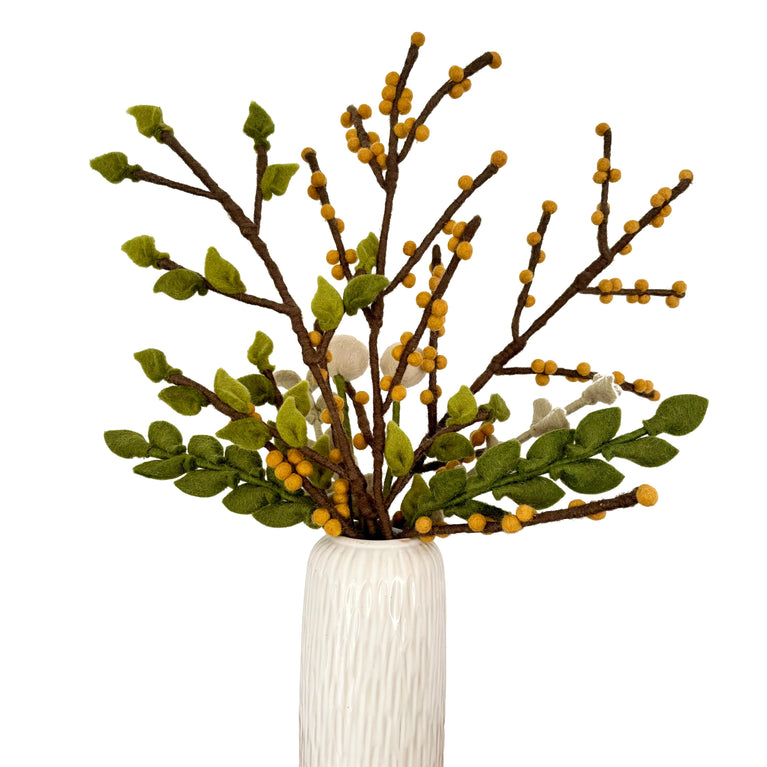 Blumenstrauß "Zweige Mix" Filzblumen 9 Stück - (Gry & Sif)