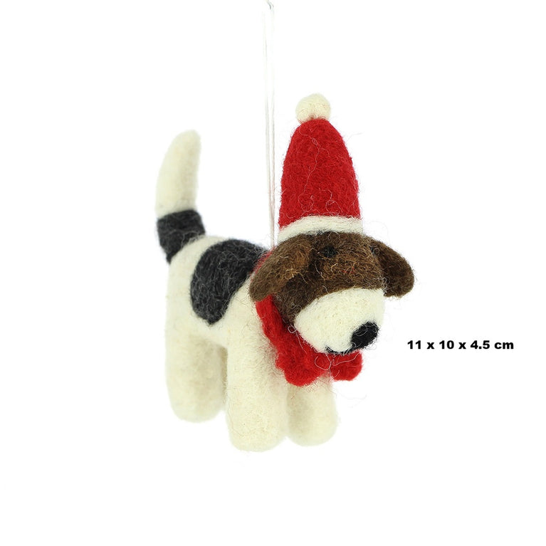 Anhänger BEAGLE Hund (Max / Kuni), Filz Weihnachten Deko (Globo Fair Trade)