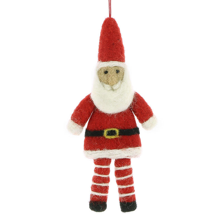Anhänger SANTA Weihnachtsmann Nikolaus, Filz Weihnachten Deko (Globo Fair Trade)