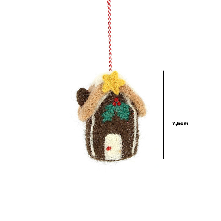 Anhänger Lebkuchenhaus, Filz, Ostern-Deko - Anhänger (Globo Fair Trade)
