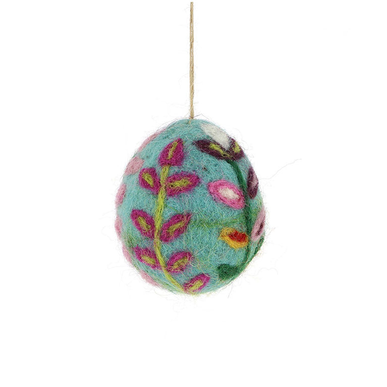 großes buntes Osterei (1 od. 2 Stück) aus Filz (6cm) Filzei Ei bunt Ostern - Anhänger (Globo Fair Trade)