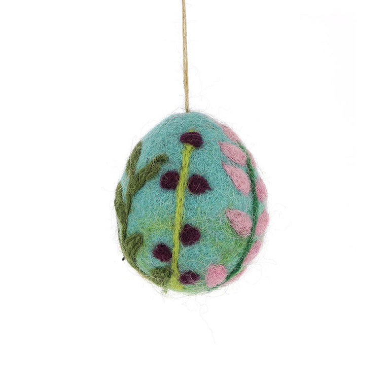 großes buntes Osterei (1 od. 2 Stück) aus Filz (6cm) Filzei Ei bunt Ostern - Anhänger (Globo Fair Trade)