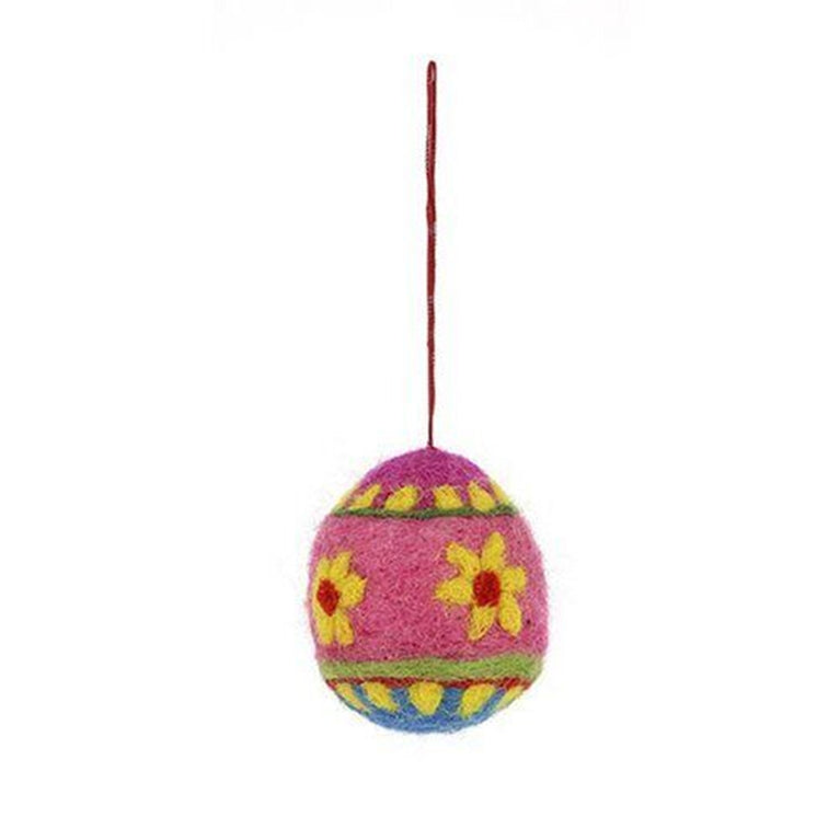großes buntes Osterei (1 od. 2 Stück) aus Filz (6cm) Filzei Ei bunt Ostern - Anhänger (Globo Fair Trade)