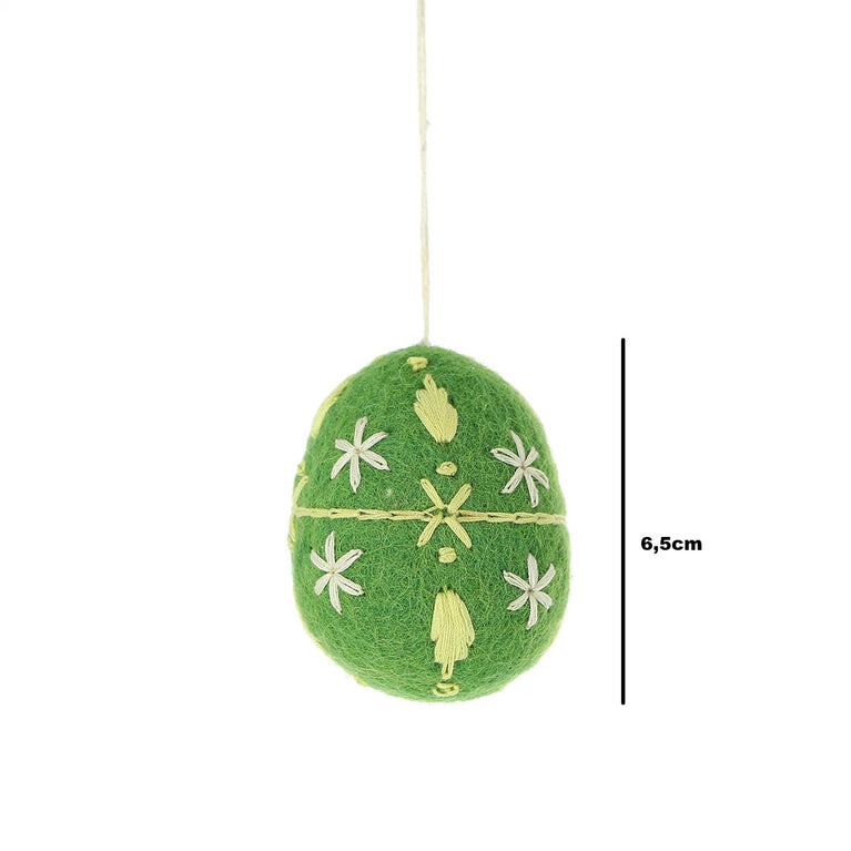 große Ostereier Set (2 Stück / 6,5cm) türkis-hellblau / magenta-rosa, Filz, Ostern-Deko - Anhänger (Globo Fair Trade)