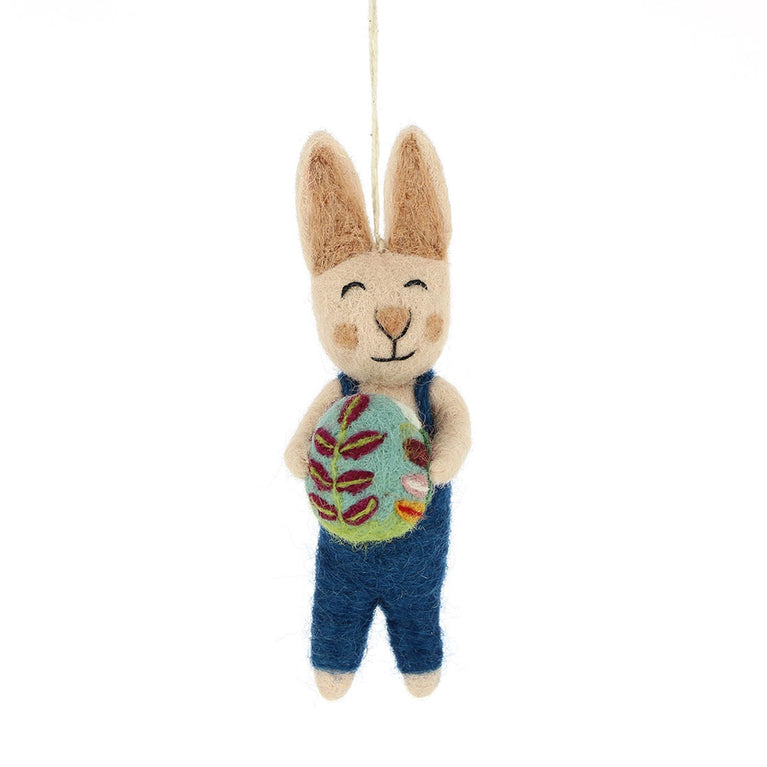 Hasenmädchen / Hasenjunge Hase Osterhase Filz, Ostern-Deko - 1 Stück - Anhänger (Globo Fair Trade)