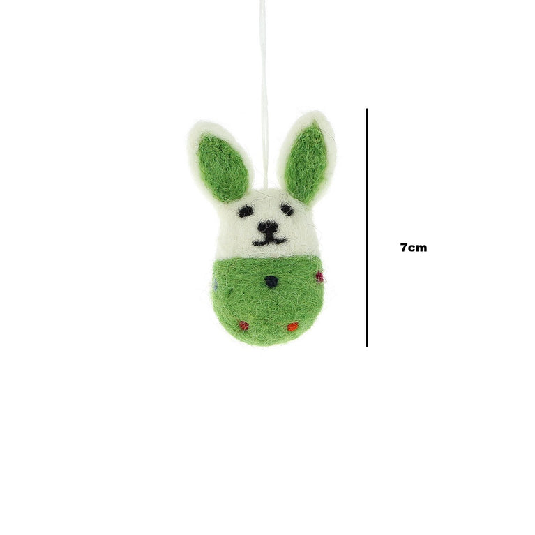 Hase Osterhase (7cm - 1 oder 2 Stück) aus Filz mit Punkten Ostern Ostereier Osterdeko - Anhänger (Globo Fair Trade)
