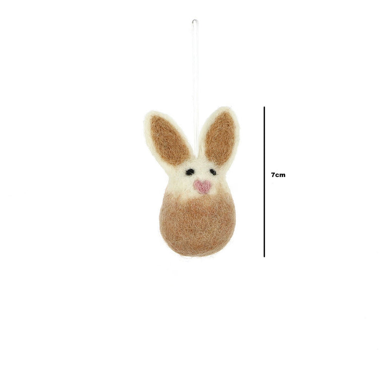 niedliche Hasen Osterhasen (7cm / 2 Stück) aus Filz Ostern Ostereier Osterdeko - Anhänger (Globo Fair Trade)