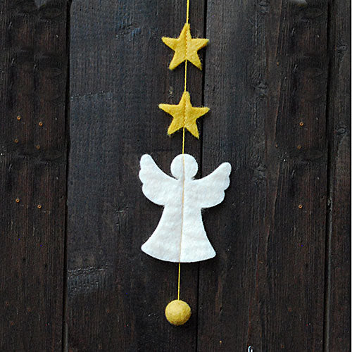 Mini-Girlande Engel mit Stern (1 Stück) - Geschenk Anhänger (GLOBO Fair Trade Partner)