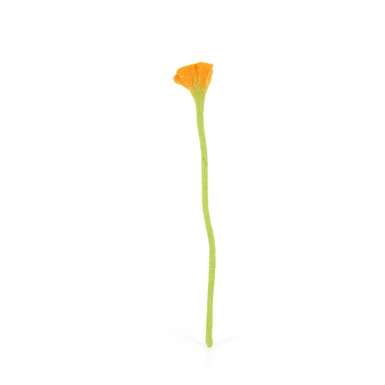 Mohnblume Fantasieblume aus Filz (1 Stück o. 12 Stück) - Filzblumen (GLOBO Fair Trade Partner)