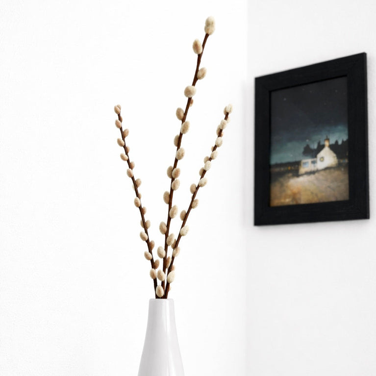 Weidenkätzchen / Palmkätzchen aus Filz, Zweig ca. 60cm (Globo Fair Trade Partner)