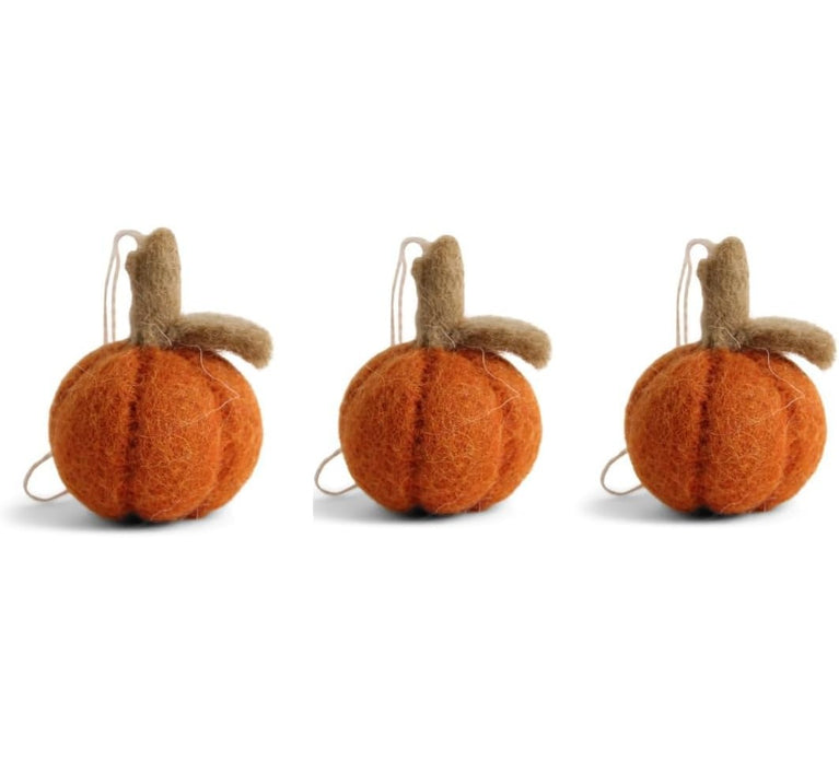 Set aus 3 kleinen Kürbissen für Herbst / Halloween - Anhänger (Gry & Sif)