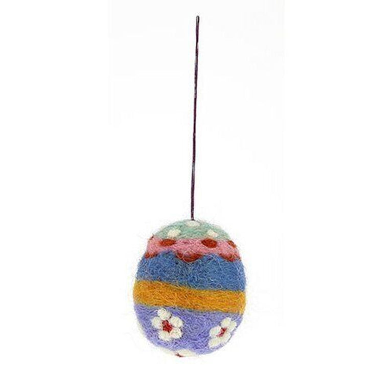 großes buntes Osterei (1 od. 2 Stück) aus Filz (6cm) Filzei Ei bunt Ostern - Anhänger (Globo Fair Trade)
