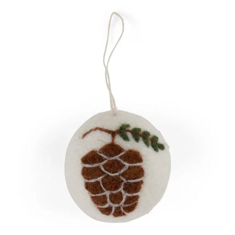 bestickte Christbaumkugeln (Ø 6cm) Kugeln für den Weihnachtsbaum - Filz Anhänger (Gry & Sif)