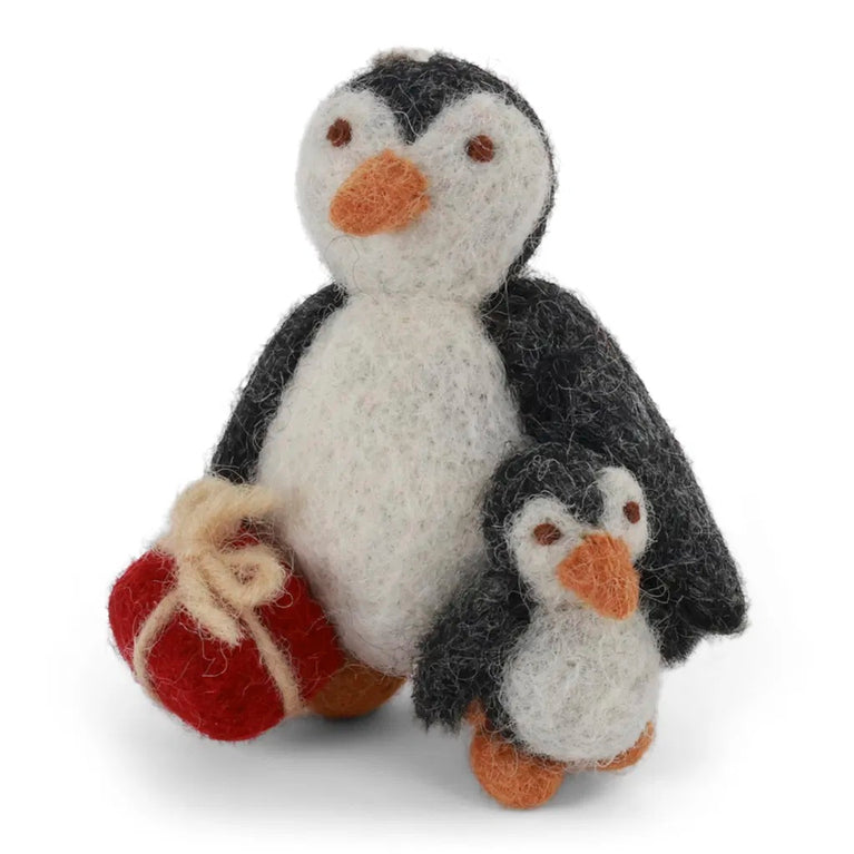 Pinguin mit Baby (1 Stück) - Filz Anhänger (Gry & Sif)