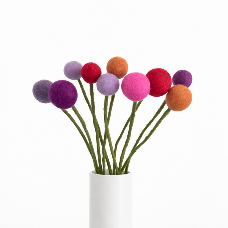 Blumenstrauß "Abendrot"  Filzblumen 10 Stück - (Gry & Sif)