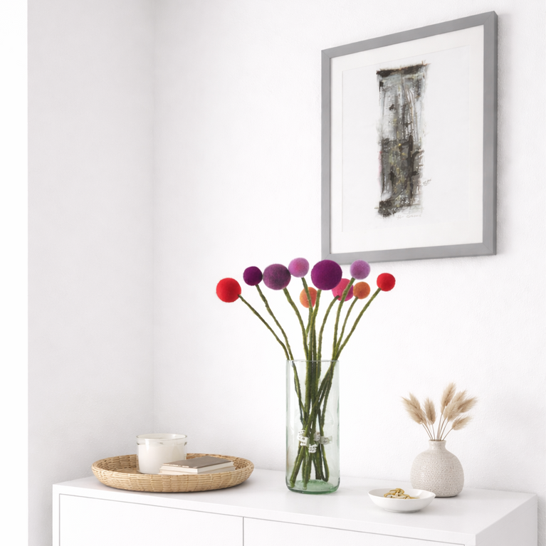 Blumenstrauß "Abendrot"  Filzblumen 10 Stück - (Gry & Sif)