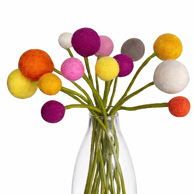 Blumenstrauß "Sonnenschein"  Filzblumen 14 Stück - (Gry & Sif)