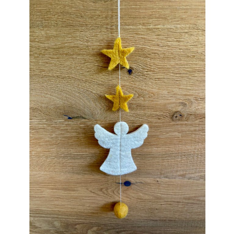 Mini-Girlande Engel mit Stern (1 Stück) - Geschenk Anhänger (GLOBO Fair Trade Partner)