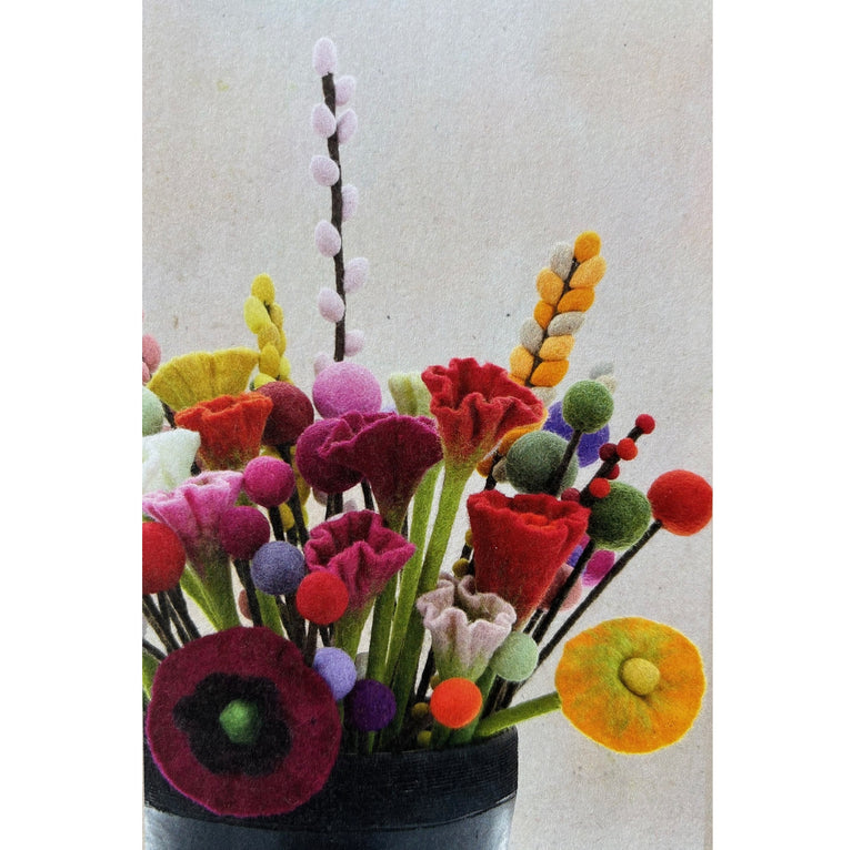 Mohnblumen-Strauß Fantasieblumen aus Filz (12 Stück) - Filzblumen (GLOBO Fair Trade Partner)