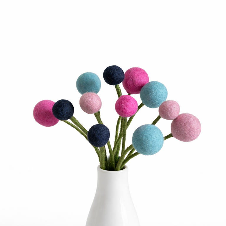 Blumenstrauß "Mandelblüte"  Filzblumen 12 Stück - (Gry & Sif)