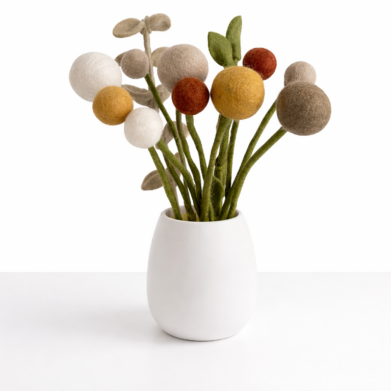 Blumenstrauß "Wüstensand"  Filzblumen 12 Stück - (Gry & Sif)