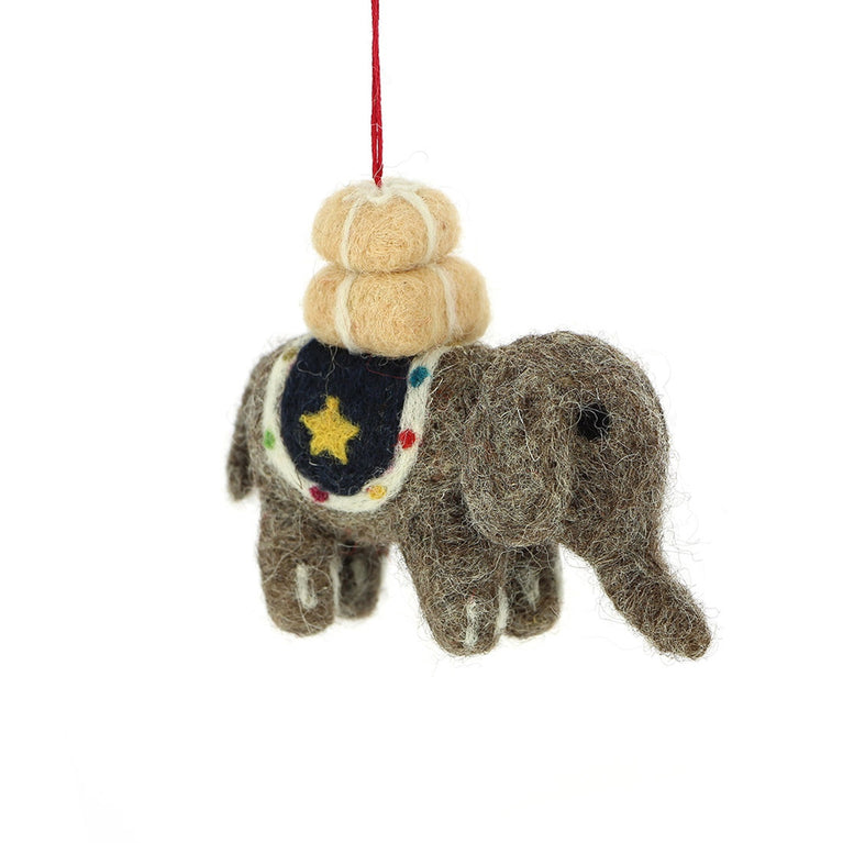 Anhänger Elefant FRIDA Zirkus, Filz Weihnachten Deko (Globo Fair Trade)