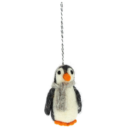 Baumanhänger Pinguin mit Schal, Filz Weihnachten Deko (Globo Fair Trade)