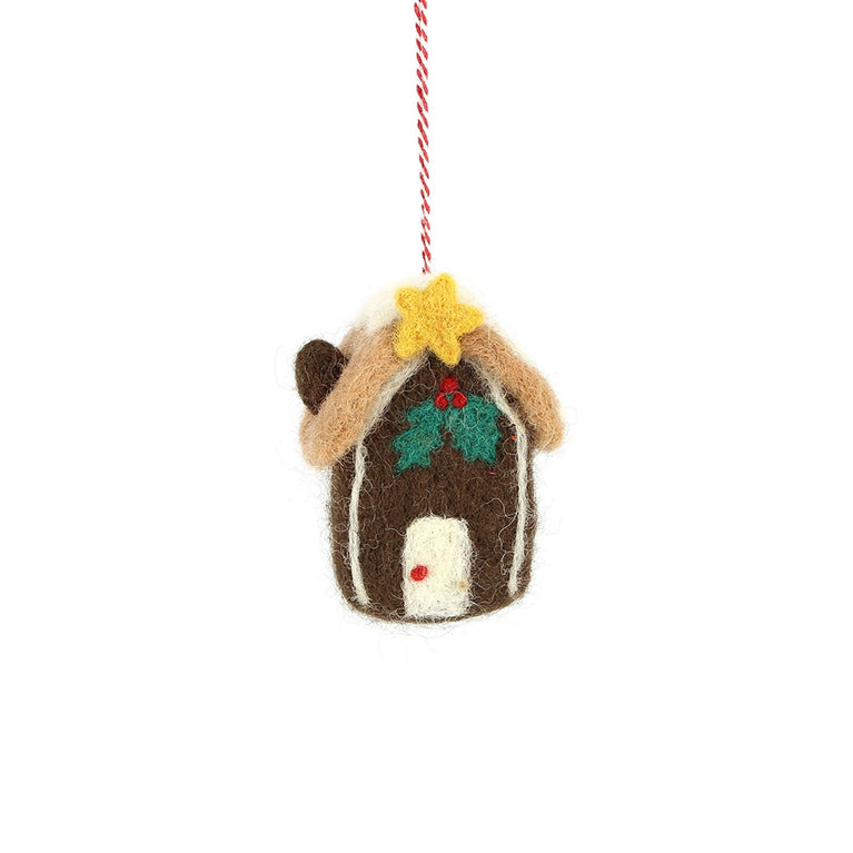 Anhänger Lebkuchenhaus, Filz, Ostern-Deko - Anhänger (Globo Fair Trade)