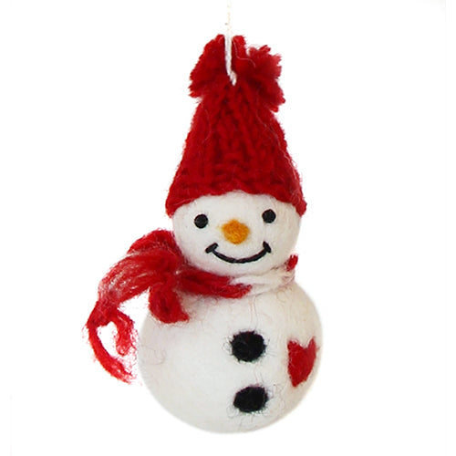 Baumanhänger SCHNEEMANN, Filz Weihnachten Deko (Globo Fair Trade)