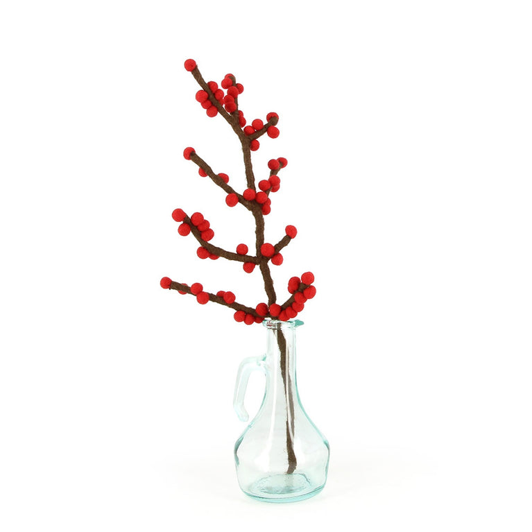Beerenzweig aus Filz, Zweig mit Beeren ca. 50cm (Globo Fair Trade Partner)