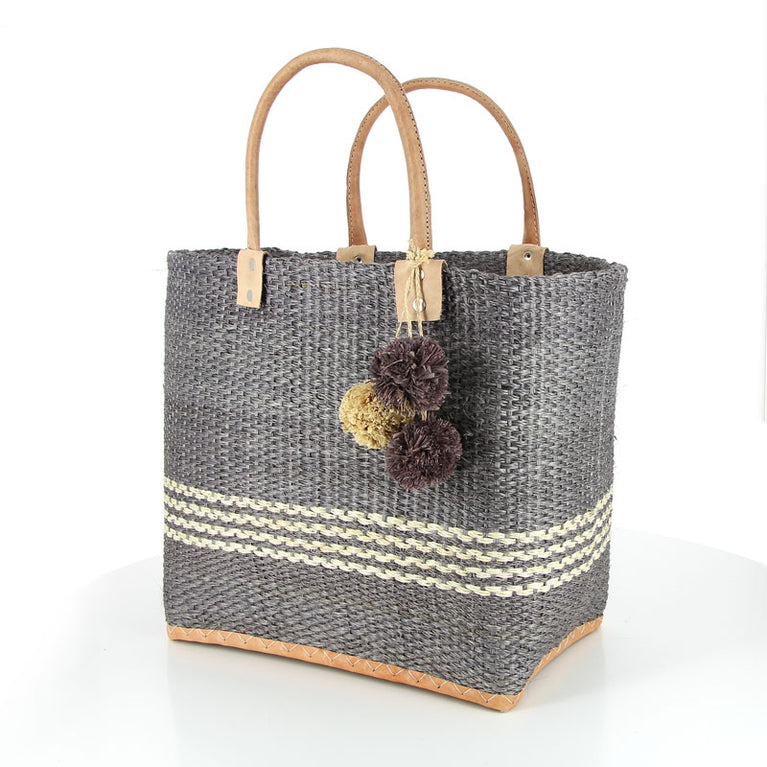 Korbtasche CANNES, KEIN FILZ!! - bunter Korb , Sisal (B35-45 x H33x T17cm) (Globo Fair Trade Partner)