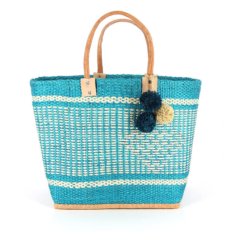Korbtasche NIZZA, KEIN FILZ!! - bunter Korb , Sisal (B35-45 x H33x T17cm) (Globo Fair Trade Partner)