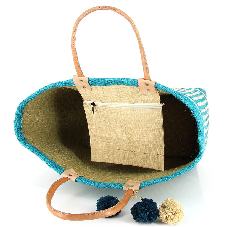 Korbtasche NIZZA, KEIN FILZ!! - bunter Korb , Sisal (B35-45 x H33x T17cm) (Globo Fair Trade Partner)